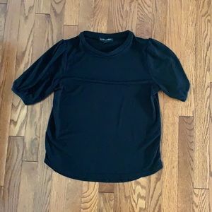 xs black blouse with 3/4 sleves